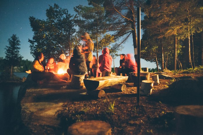 Camping tent in forest